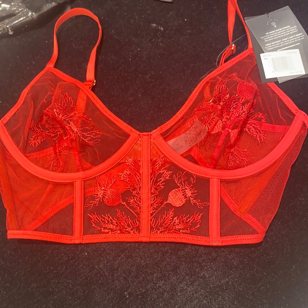 34C sexy red Bralette